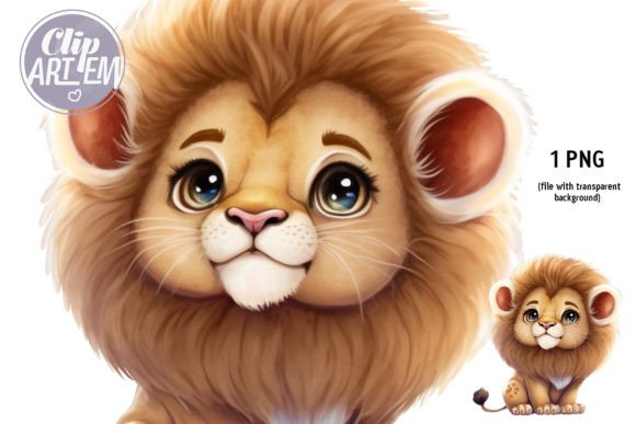 Adorable Baby Lion Mane Clip Art for Your Projects