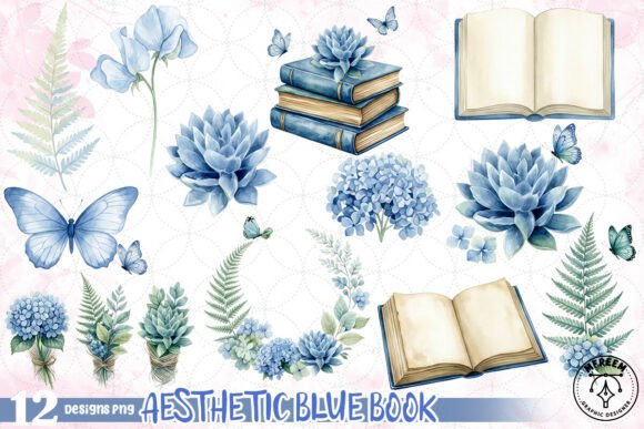 Aesthetic Blue Book PNG: A Designer's Toolkit for Timeless Visuals