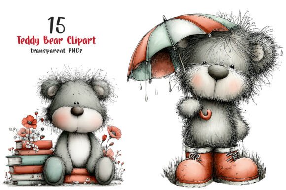 Charming Whimsical Teddy Bear Clipart for Creative Projects