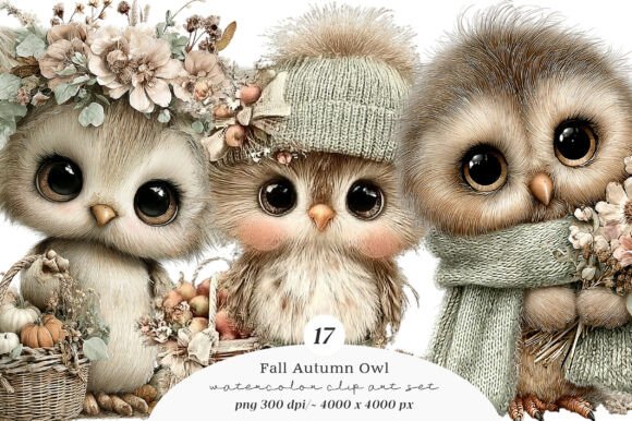 Enchanting Autumn Owl Clipart for Creative Projects