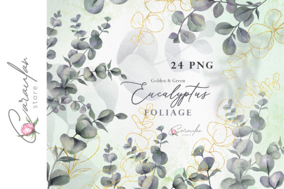 Eucalyptus Watercolour & Golden Clipart: A Designer's Greenery Toolkit