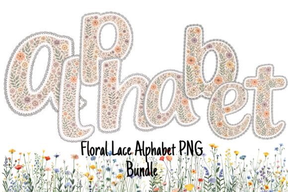 Floral Lace Alphabet PNG Bundle: A Vintage Lettering Guide