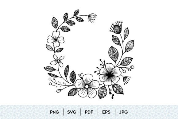 Floral Wreath Line Art: A Versatile Asset for Modern Design