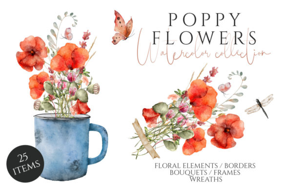 Poppy Flowers Watercolor Set: A Designer's Guide to Botanical Elegance
