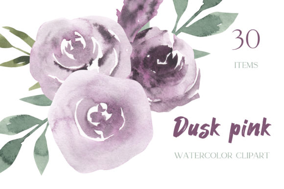 Purple Floral Clipart Watercolor Roses: A Designer's Digital Garden