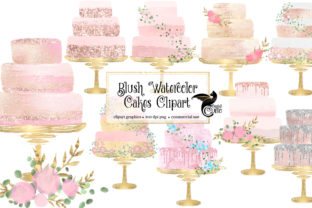 Sweeten Your Designs with Blush Watercolor Cakes Clipart