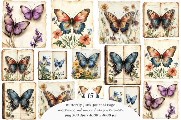Unleash Creativity with the Butterfly Junk Journal Page Bundle