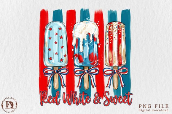 USA Preppy Popsicles PNG: A Sweet Design Asset