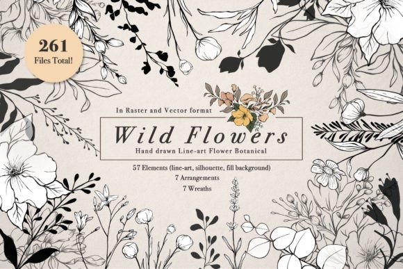 Wild Flowers Illustration: A Botanical Collection for Modern Designers