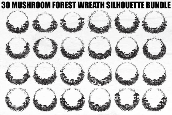 Woodland Charm: Crafting with a Mushroom Forest Wreath SVG Bundle